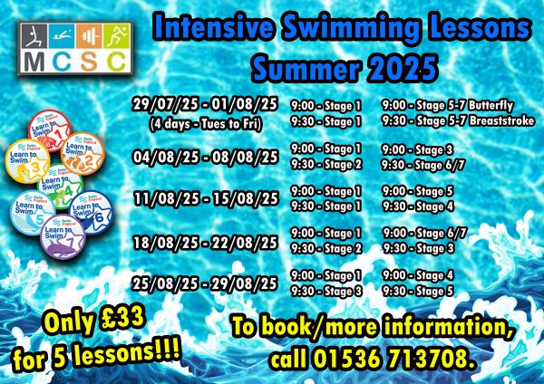 Intensive swimming poster Summer 2025