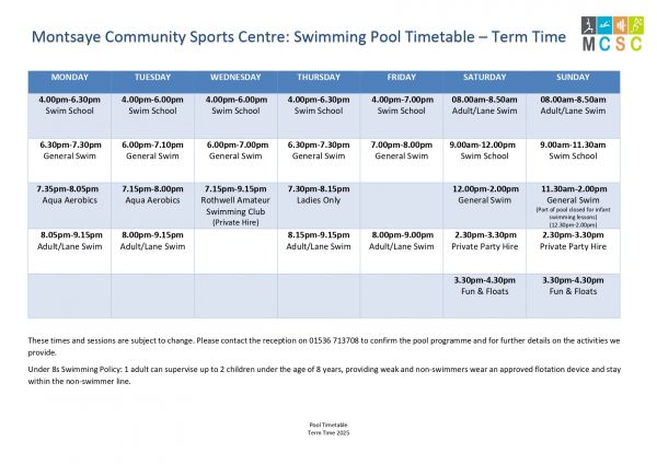 Pool Timetabe 2025 Term Time page 3