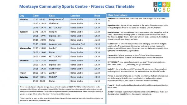 Fitness Class Mar 24